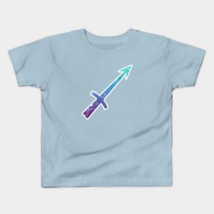 Sagittarius Zodiac Symbol in Magical Mermaid Colors Kids T-Shirt